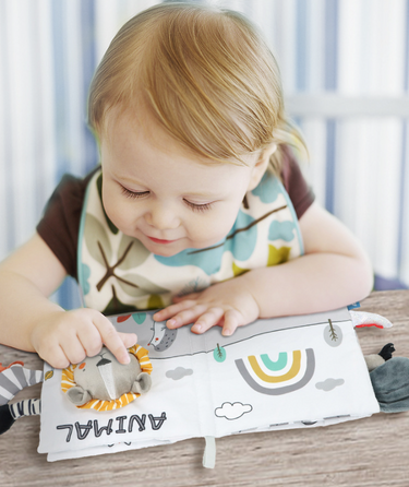 Montessori Sensory Cloth Book voor Baby's met 3D Texturen en Geluiden, Veilig en Duurzaam, Ideaal voor Peuters tot 12 Maanden 1